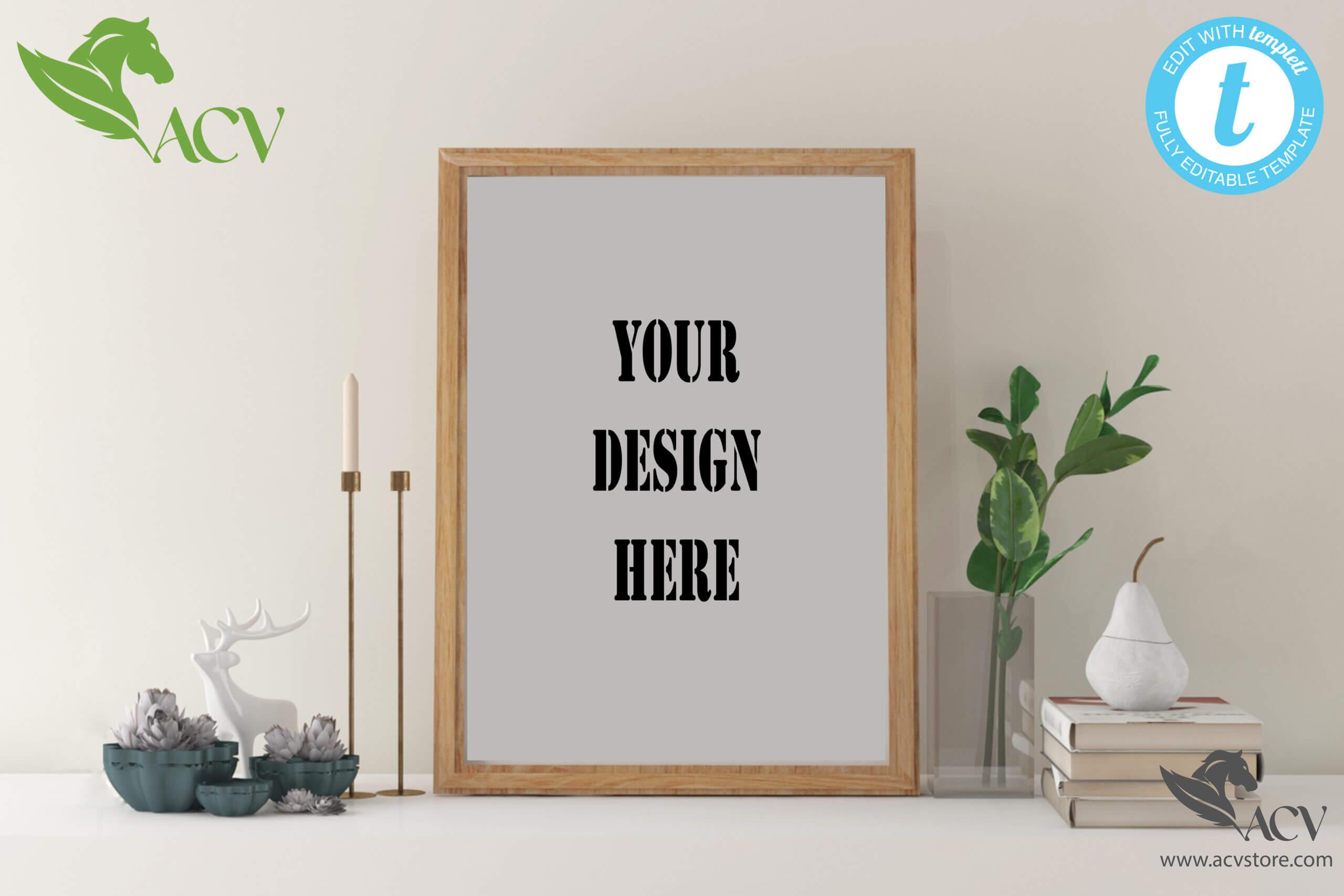 Download Templett Frame Mockup Frame Mock Up Simple Mockup Wooden Rustic Poster Mockup Wall Art Display Styled Stock Photography Acv Store