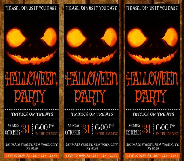 Halloween Birthday Invitations, Party Invitations, Halloween Birthday Party Invitation, Halloween ticket, Printable Invites