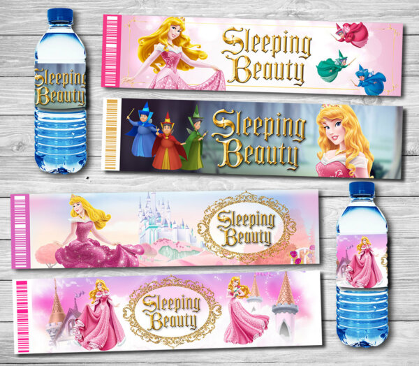 disney princess aurora water bottle label sleeping beauty water bottle label instant download printable party favors acv store