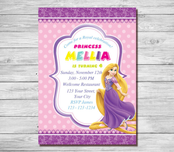 Rapunzel Invitation, Princess Rapunzel Invite, Rapunzel Birthday ...