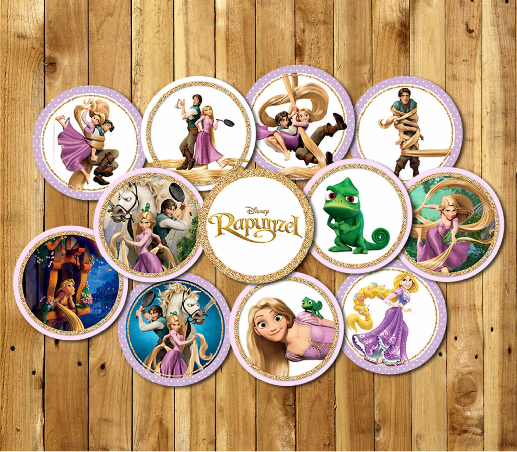 RAPUNZEL Cupcake topper, RAPUNZEL Gift Cupcake topper, Cupcake topper