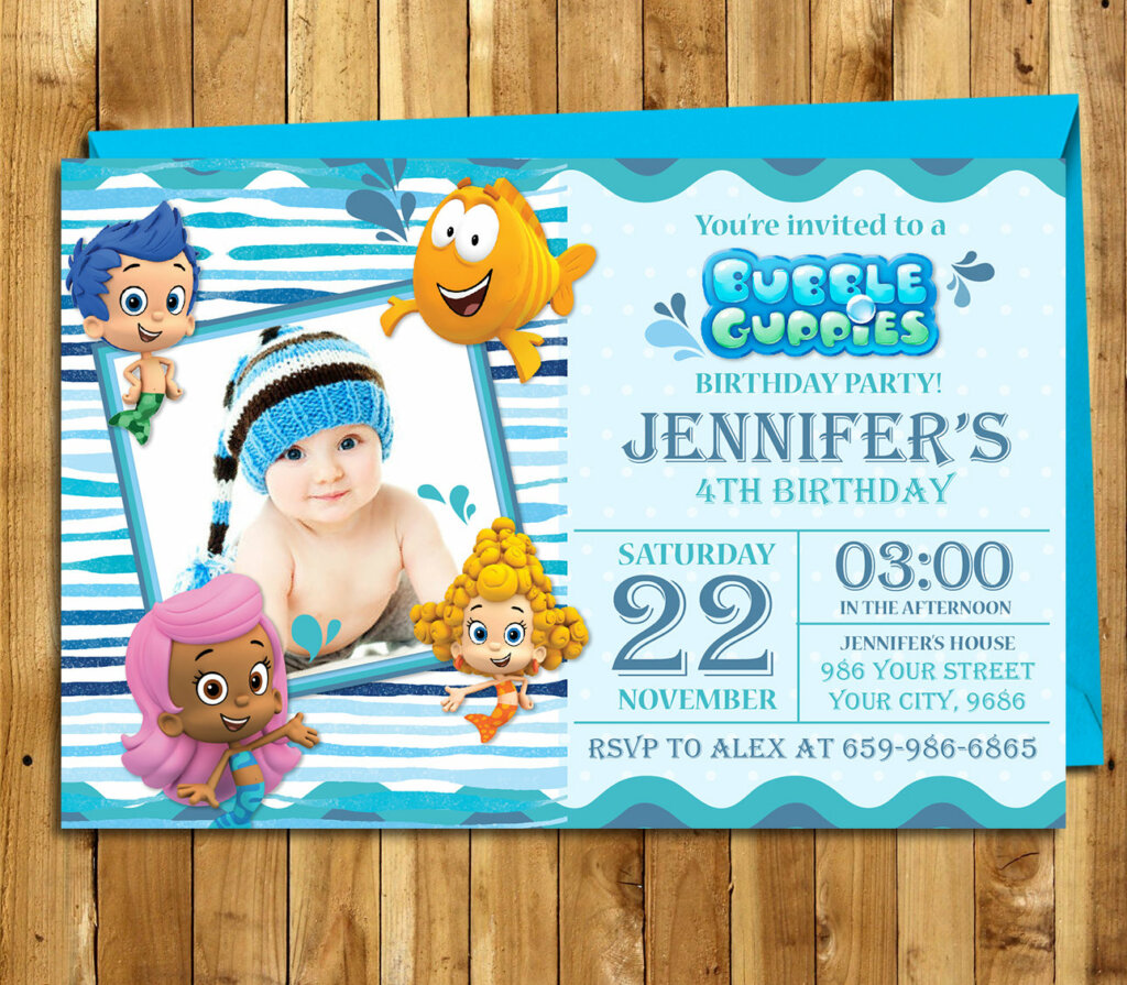 Bubble Guppies Invitation, Bubble Guppies Birthday, Bubble Guppies ...