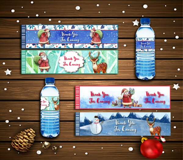 Merry Christmas Water Bottle Labels, Merry Christmas Water Bottle Labels, Merry Christmas Water Bottle Stickers, Santa Water Bottle