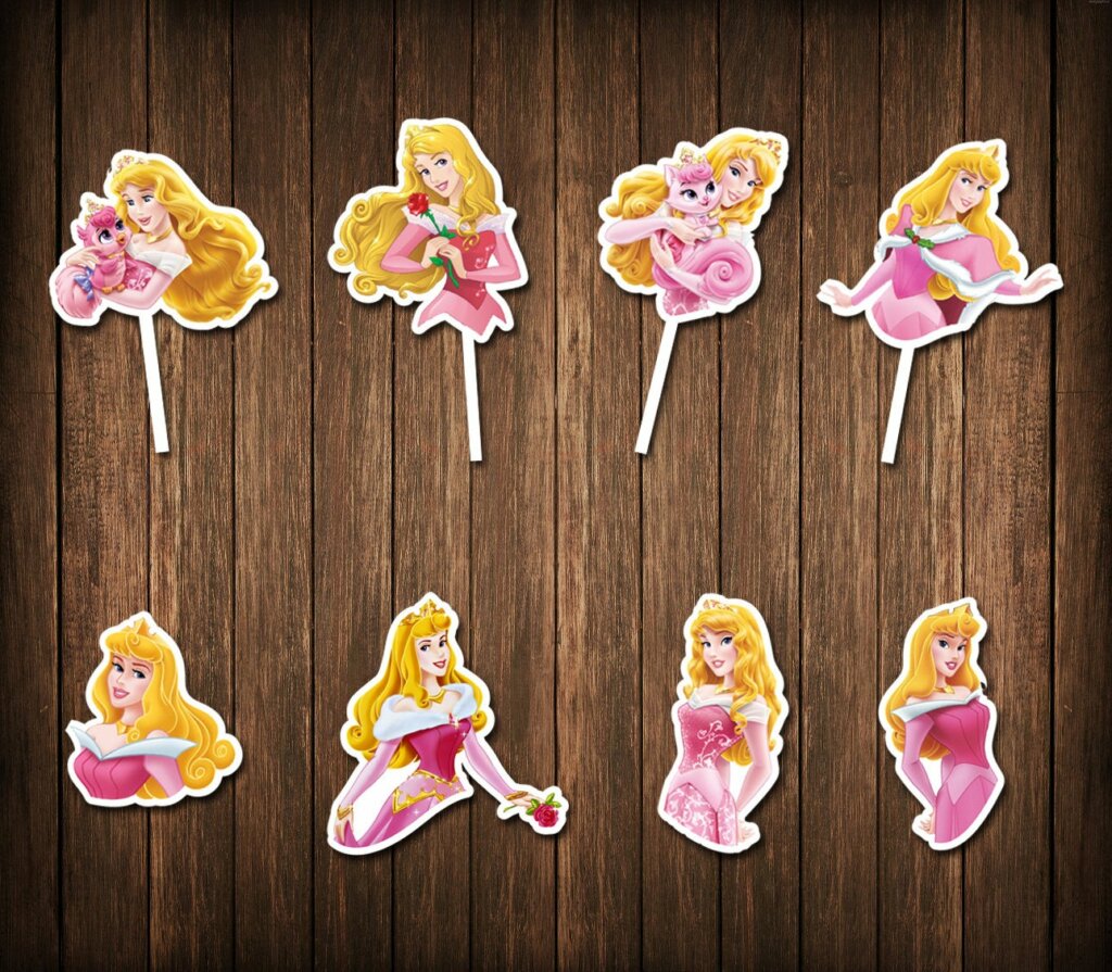 Sleeping beauty Cupcake toppers, PRINTABLE Princess Aurora Cupcake ...