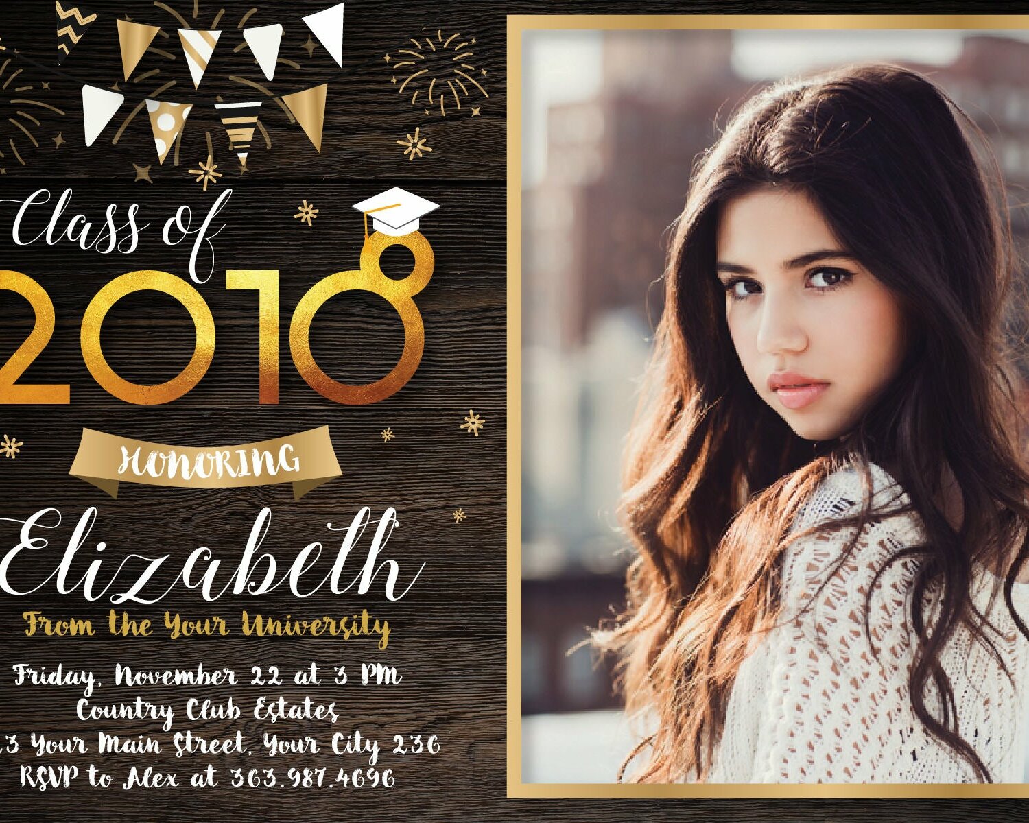 Graduation Party Invitation Graduation Invitation Confetti Graduation Party Black And White