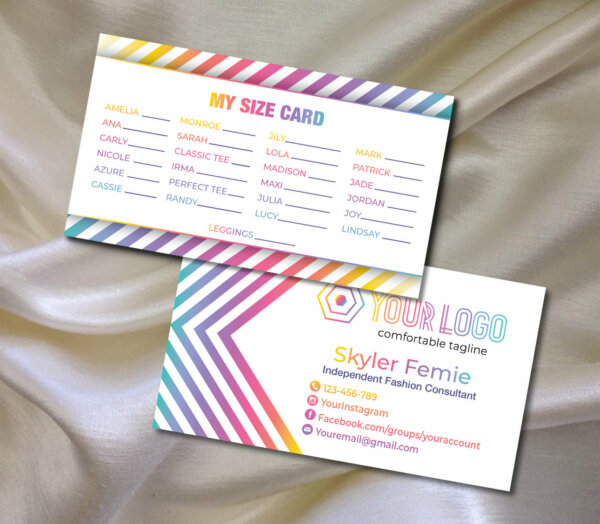 LLR kit, Custom My Size Card, Stripes color, Striped, LLR Marketing kit, Branding, Marketing for Consultant